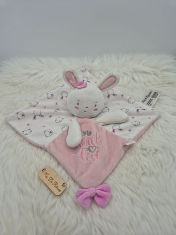 Doudou lapin plat carré My Sweet Love Pat et Ripaton