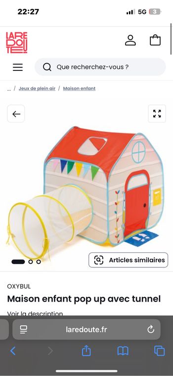 Tente pop up bébé