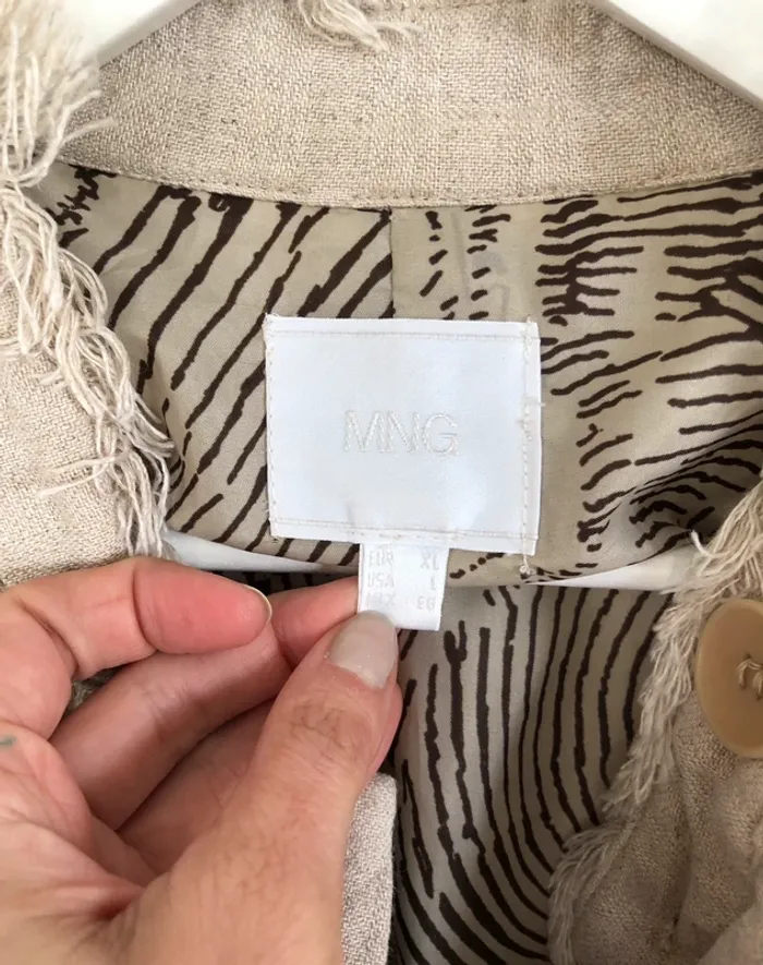 Trench beige en lin Mango taille XL / 42 44 excellent état - photo numéro 7