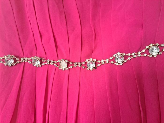 robe de soirée rose ceinture en diamants strass cérémonie mariage cocktail taille 42 - photo numéro 3