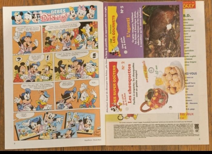 Ancien journal de mickey avec cadeau autocollants Pocahontas N°2313 de 1996 vintage - photo numéro 3