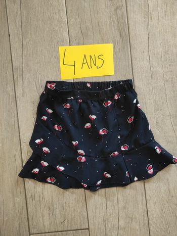 Jupe marine fleurs rouge 4 ans