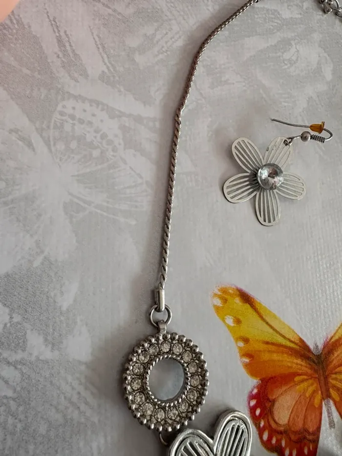 Parure collier boucle d’oreille fleur - photo numéro 6