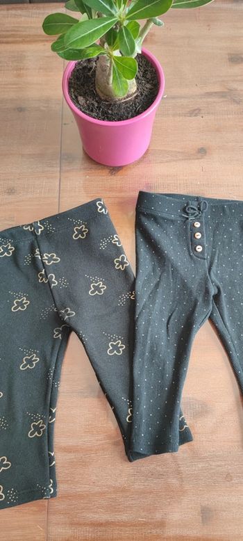 Lot de 2 leggings noir 12 mois