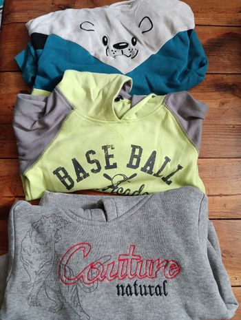 3 sweats à capuche