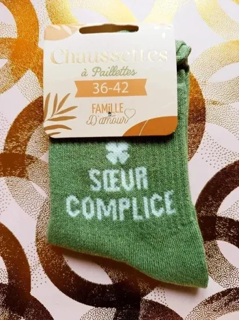 Chaussette à paillettes message