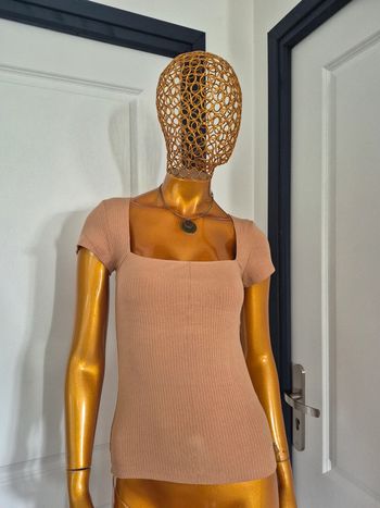 Tee-shirt Manches Courtes Femme Taupe Taille S/46