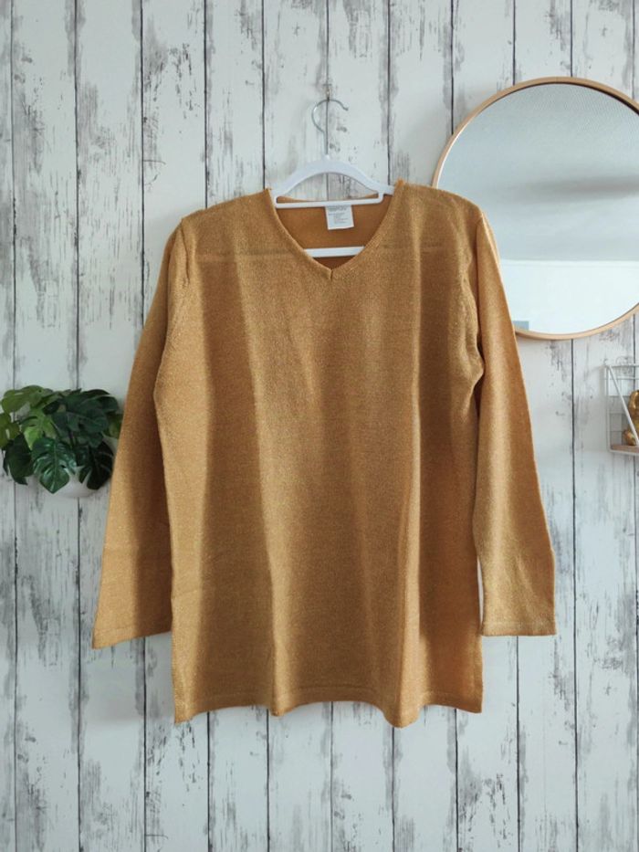 Pull Or pailleté femme 46/48 - photo numéro 2