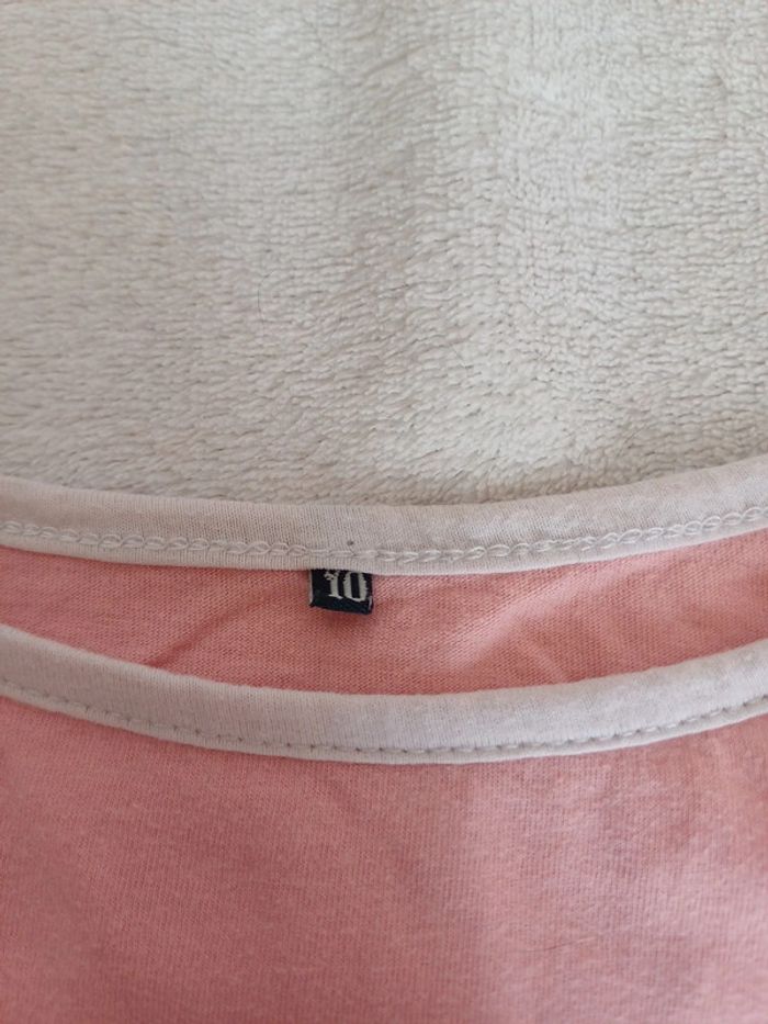 T-shirt gris et rose 10 ans - photo numéro 2