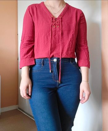 Blouse manches 3/4 bordeaux