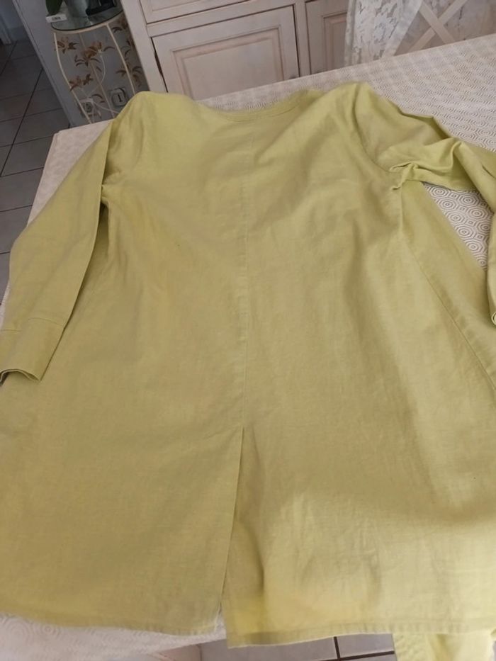 Veste longue T 38/40 vert anis - photo numéro 6