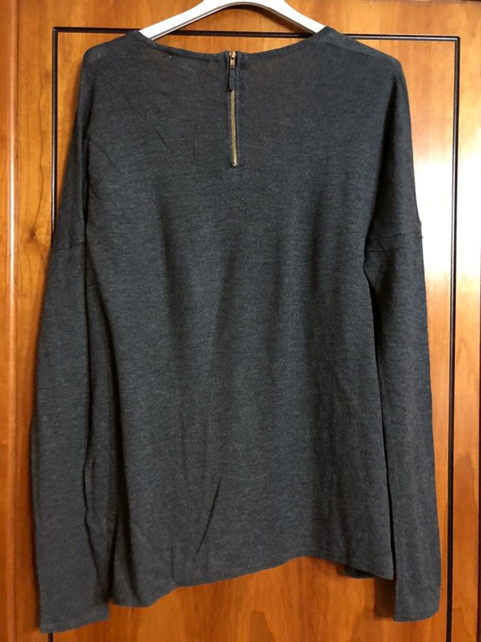 Pull léger gris col v 38/40 La Redoute neuf - photo numéro 4