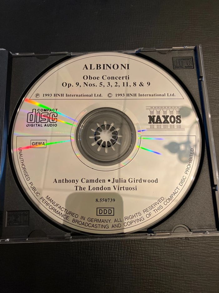 CD. Albinoni. Oboe Concerti. Vol 1. - photo numéro 4