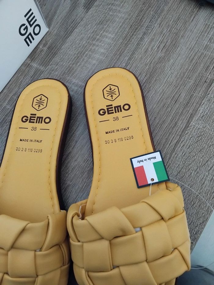 Mules jaunes, Gemo, taille 38 - photo numéro 3