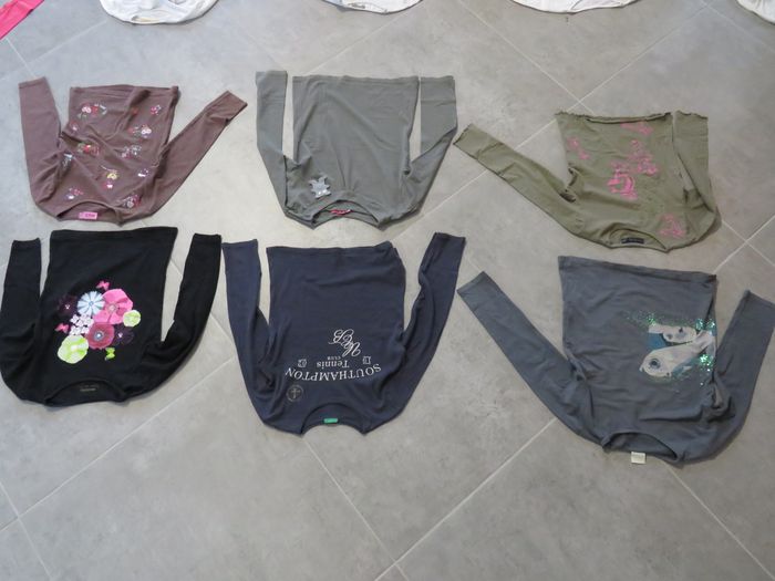 6 T-shirt fille manche Longue 10 ans