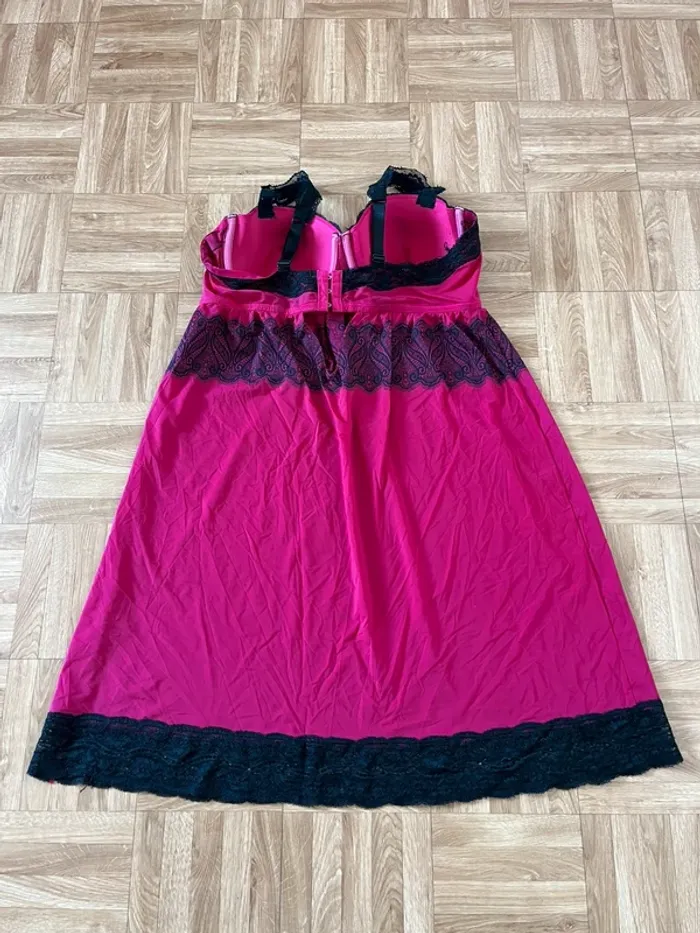 Robe nuisette rose et noir vintage - photo numéro 4