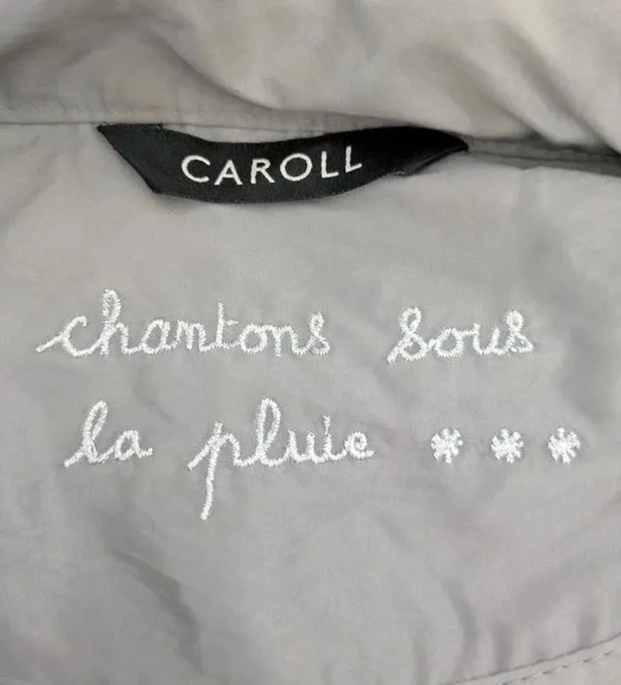 Manteau imperméable gris avec capuche - Caroll - taille M - photo numéro 6