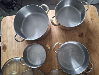 4 faitouts, casseroles en inox 18/10 très bon état