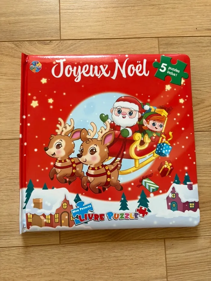 Livre histoire et puzzles de Noël