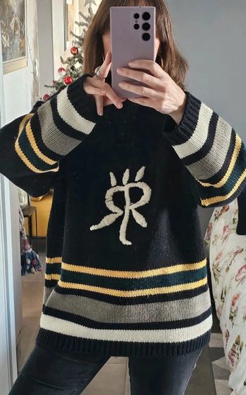 Pull chaud vintage oversize noir