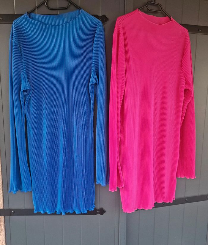 Lot robe bleu electrique et rose framboise - photo numéro 4