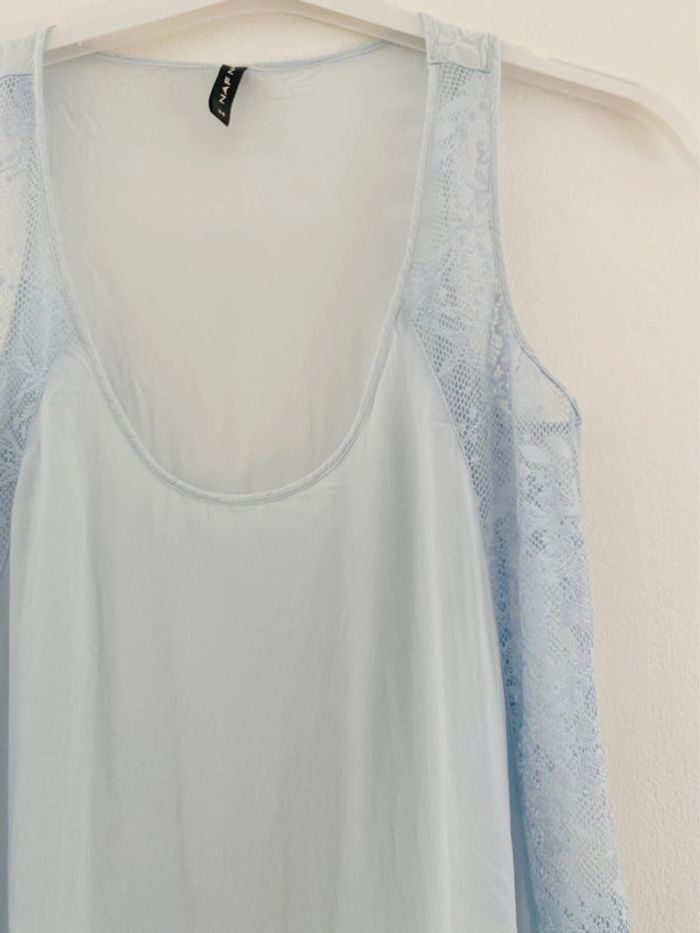 NafNaf Débardeur Bleu & Dentelles Taille 34/36 XS/S - photo numéro 2