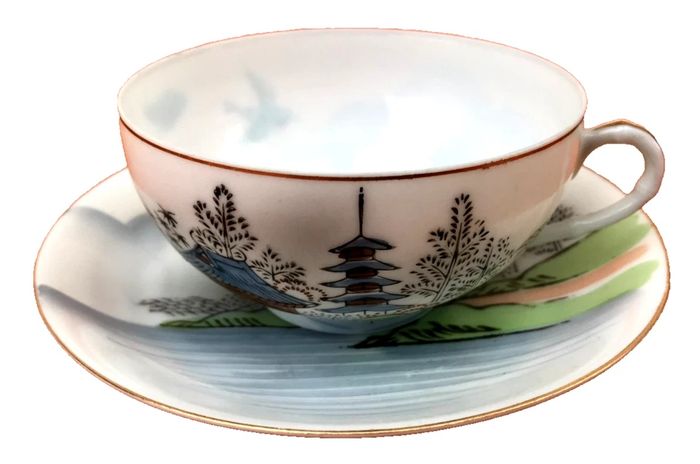 Tasse / Soucoupe  Porcelaine fine Décor japonisant CFC Japan - photo numéro 10
