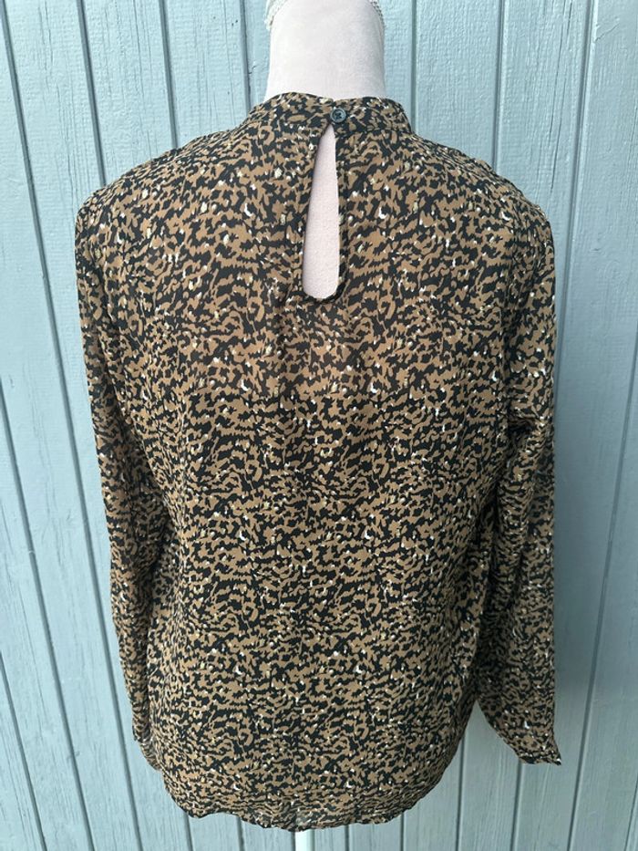 Blouse manches longues légère fluide été imprimés léopard only 38/M - photo numéro 4