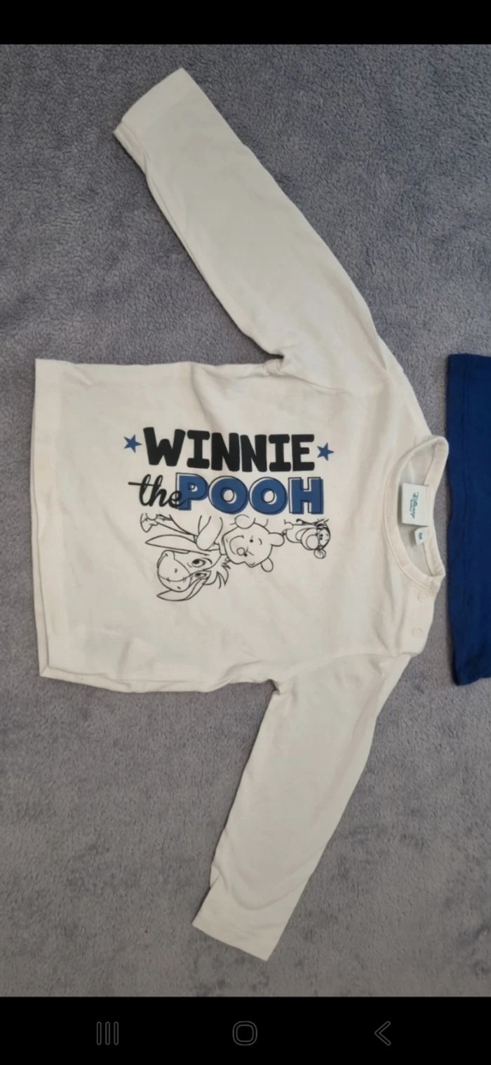 Lot 2 manche longue winnie l'ourson disney - photo numéro 2
