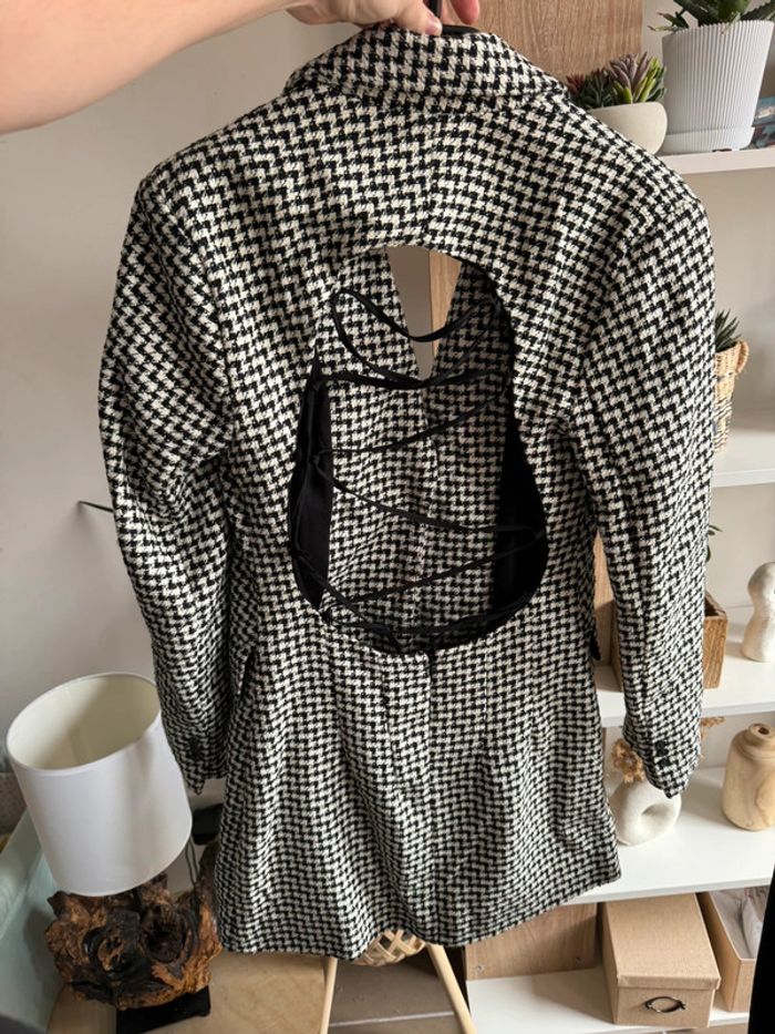 Zara robe blazer Vichy dos ouvert - photo numéro 2