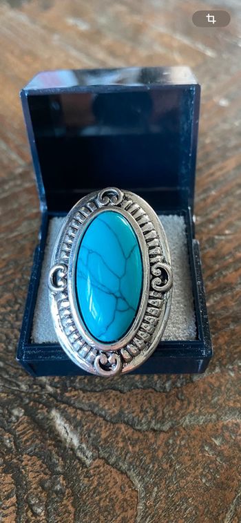 Magnifique bague réglage avec turquoise