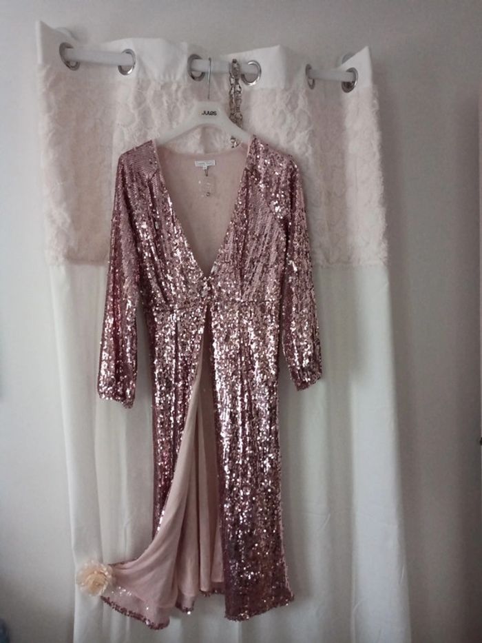 Kimono/ veste longue en sequins L neuf
