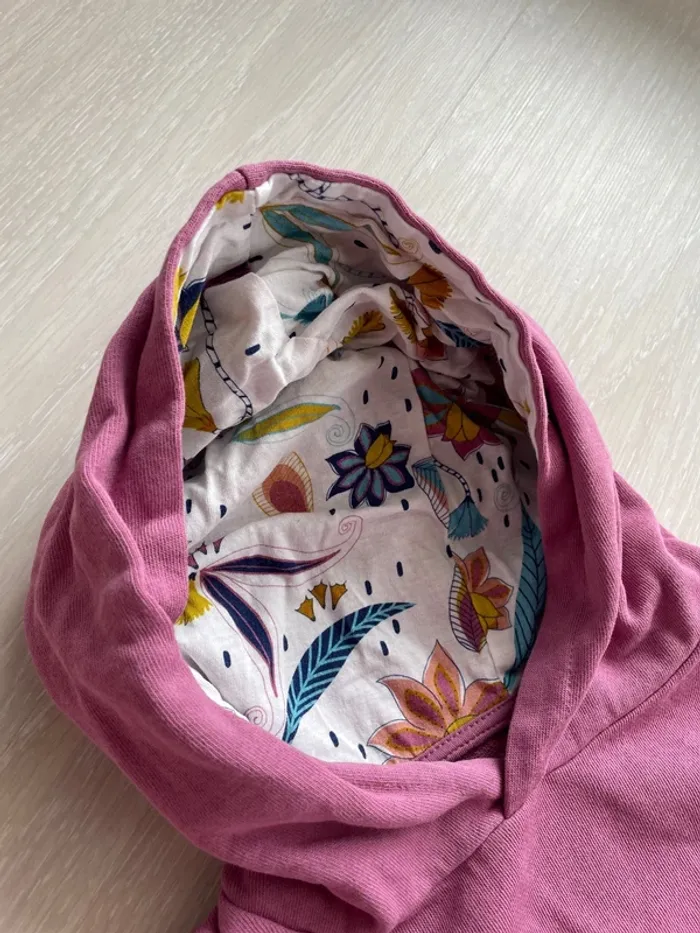 Pull à capuche violet blanc 3 ans - photo numéro 2