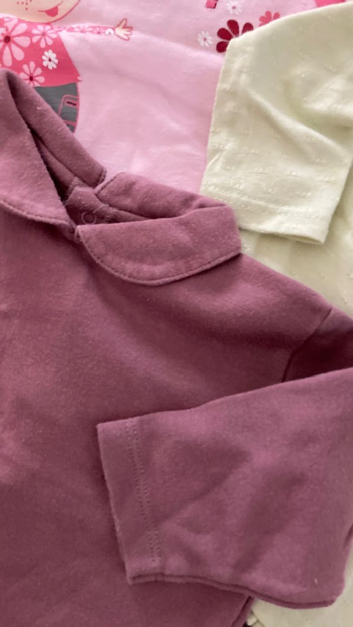 Lot ensemble vêtement bébé fille 6 mois haut pull sweat tee shirt garde robe - photo numéro 3