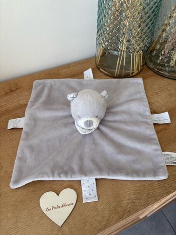 Doudou ours ourson gris