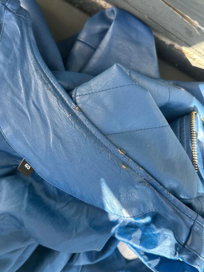 Perfecto simili cuir bleu électrique - photo numéro 6