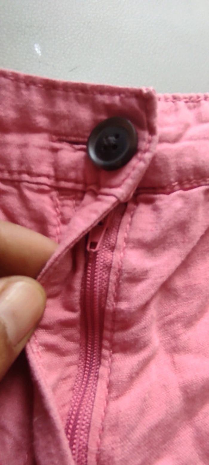 Short H & corail saumon en lin - photo numéro 3