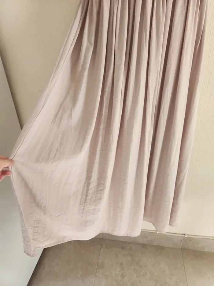 Jupe longue beige ceinture élastique doré neuve - photo numéro 3