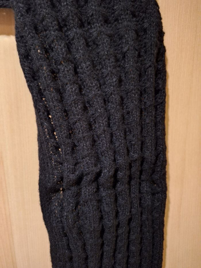Écharpe noire grosses mailles - photo numéro 2