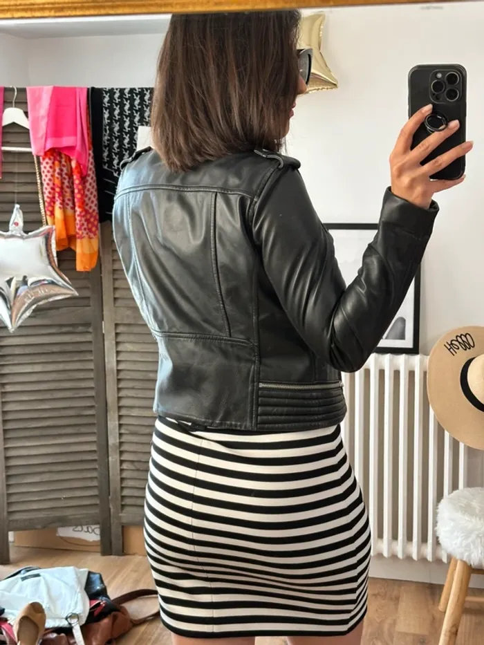 Perfecto en cuir Maje taille 36 noir - photo numéro 4