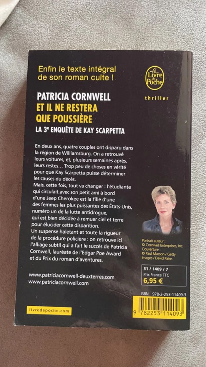 Livre Patricia Cornwell Et il ne restera que poussière - photo numéro 2