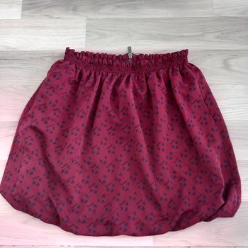 Jupe courte Bordeaux imprimée coeur Naf Naf taille 38