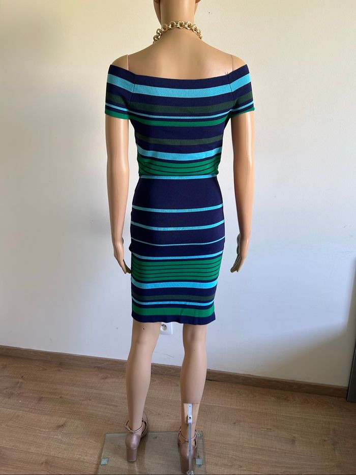 Robe rayée avec épaules dénudées Morgan taille S comme neuve - photo numéro 6