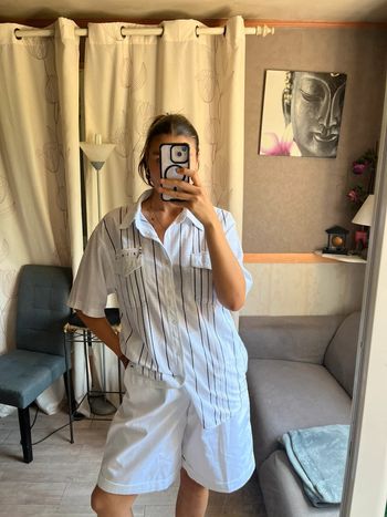 Chemise à carreaux oversize cargo baggy western country y2k lin coton