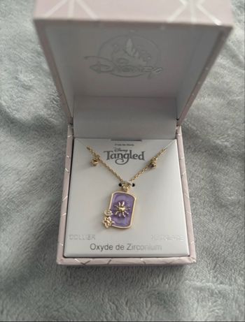 Collier Disney Raiponce (Tangled) – plaqué or & oxyde de zirconium
