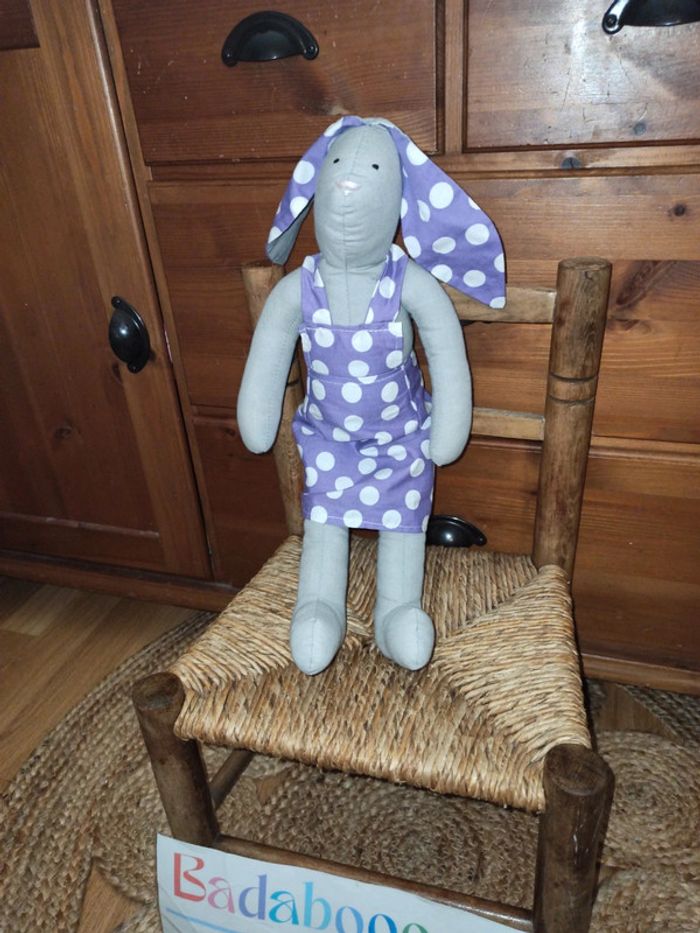 peluche lapin fait main tissu BE - photo numéro 2