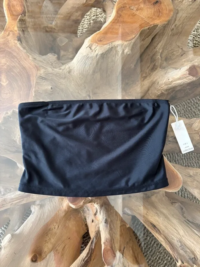 Haut de maillot de bain bandeau noir femme