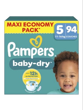 🌟 Carton Baby Dry Taille 5 – 20€