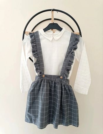 6 ans ensemble little celebs blouse et jupe a bretelles