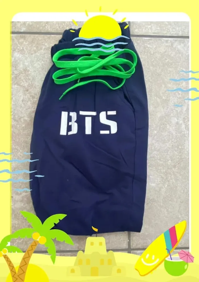 Pantalon court BTS bleu S 36